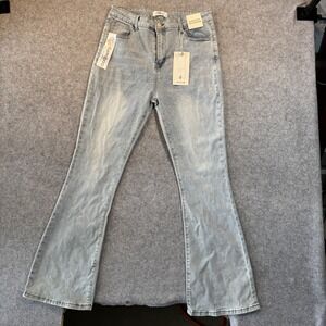 Bamboo‎ R/A1196-A Bootcut Jeans 15 Light Wash Skull Embroidered Rayon Denim